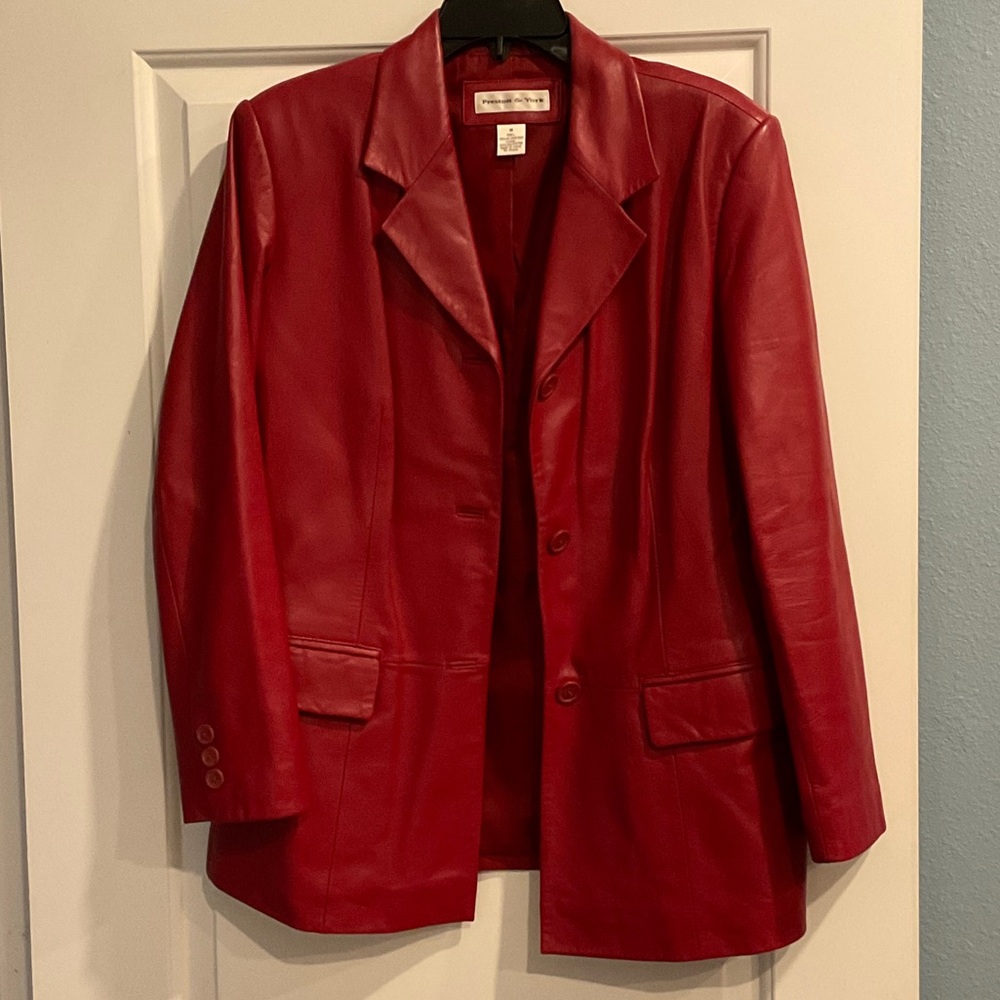 Preston & York Red Leather Blazer